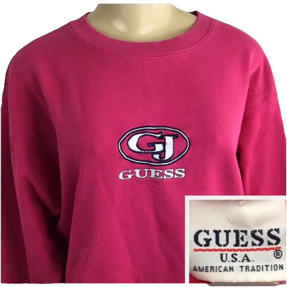 Vintage Guess Sweatshirt‎ 90's Crew GJ Spell Out Asap S/M Rare
